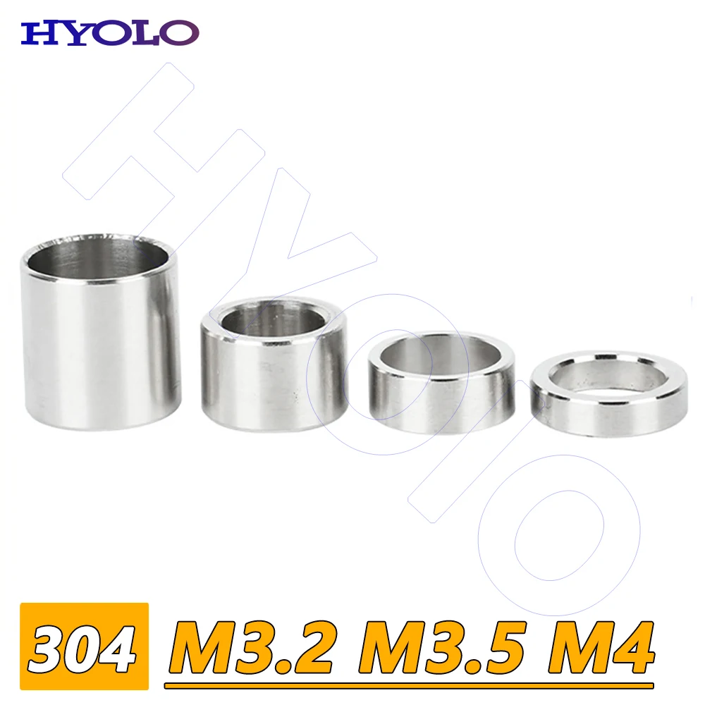 M3.2 M3.5 M4 Stainless Steel Unthreaded Bushing 304 Washer Round Hollow Standoff Straight Through Column Gasket Sleeve Spacer