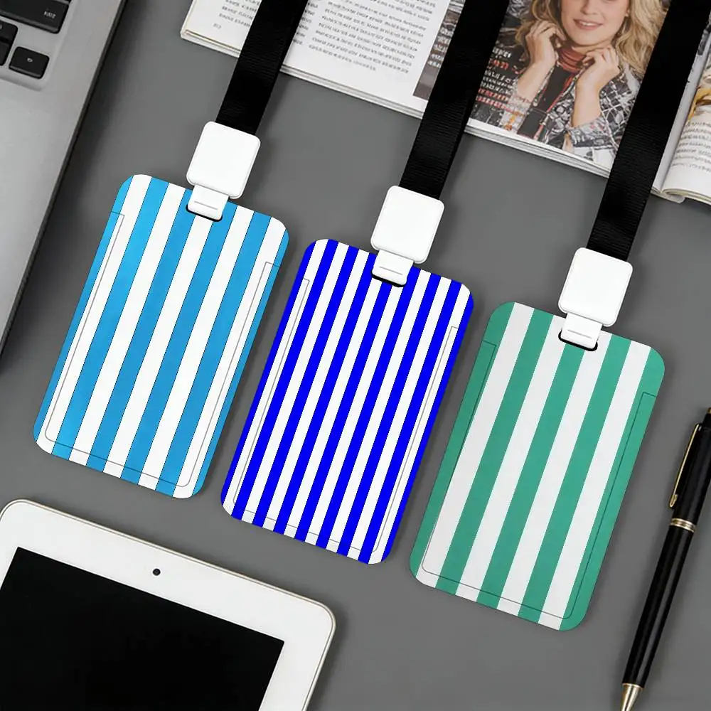 Stripe Card Holder Corporate Business Work Badge Holders Uisex Credit Bus Daily Commute ID Case