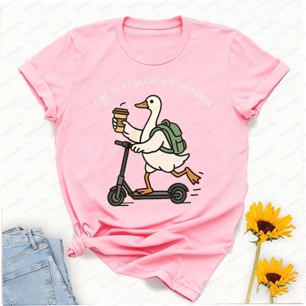 Off To Regulate Emotions Teacher T-Shirt Women Clothing Graphic T Shirts Gothic Oversized T Shirt Harajuku High Quality Cotton