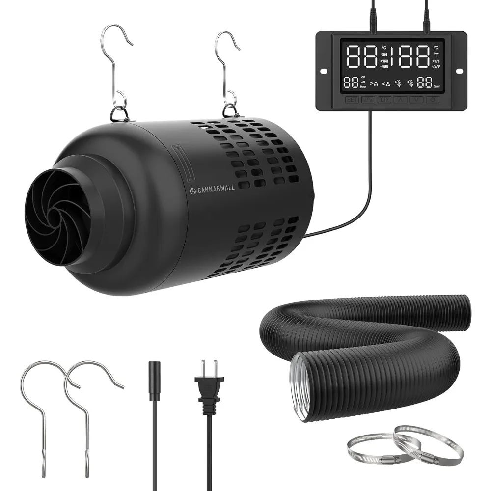 

Встроенный канальный вентилятор с 4-мя двигателями EC и встроенным угольным фильтром, полная система канального вентилятора с контролем температуры и влажности для палаток для выращивания