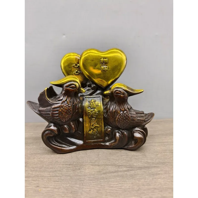 Antique wholesale, imitation bronze ornaments, mandarin duck figurines, home decor crafts