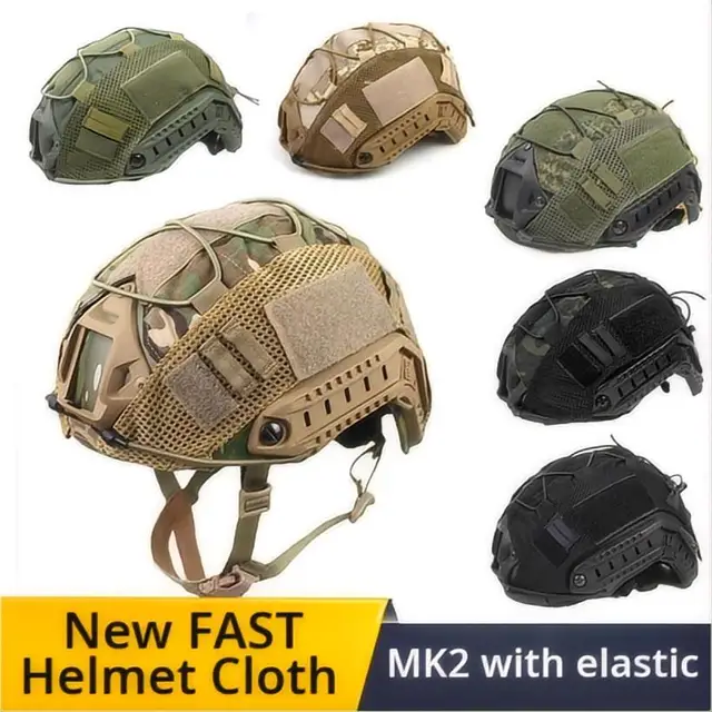 FAST hełm taktyczny kamuflaż CP kamuflaż 1000D Nylon polowanie wojskowy kamuflaż pokrowiec na hełm akcesoria z elastyczną liną