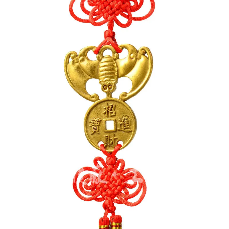 Home Decor Brass Bat Coin Pendant Chinese knot large, medium, and small size metal crafts made of copper7112Tag Home Furnishing