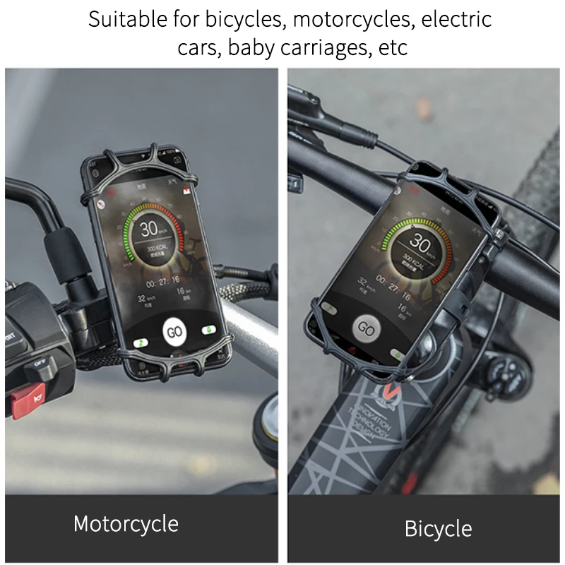 ROCKBROS Universelle Motorrad- und Fahrrad-Handyhalterung, Stoßfeste Silikon-Halterung für Radfahren, MTB, GPS-Unterstützung – Detail 15