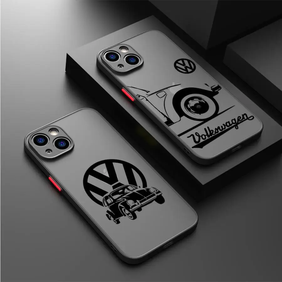 V-VW Cars Logo Phone Case for Xiaomi Redmi 12 12C 13C 5G 13 4G A1 A2 Plus 9 9A 9C 9T 10 10C 10A K40 Pro Matte Cover