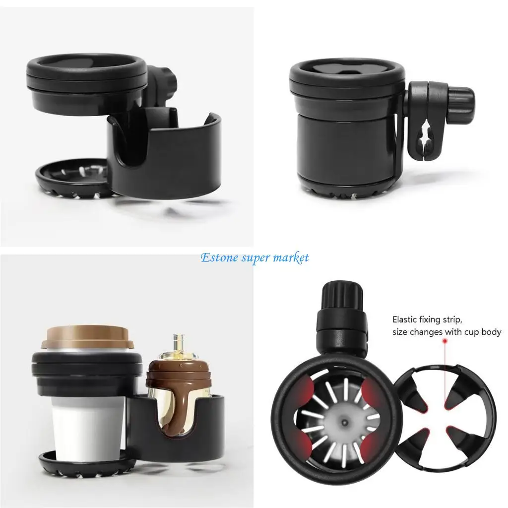

090B Drink Holder for Pushchairs Cup Holder Pram Double Bottle Holder Coffee Holder