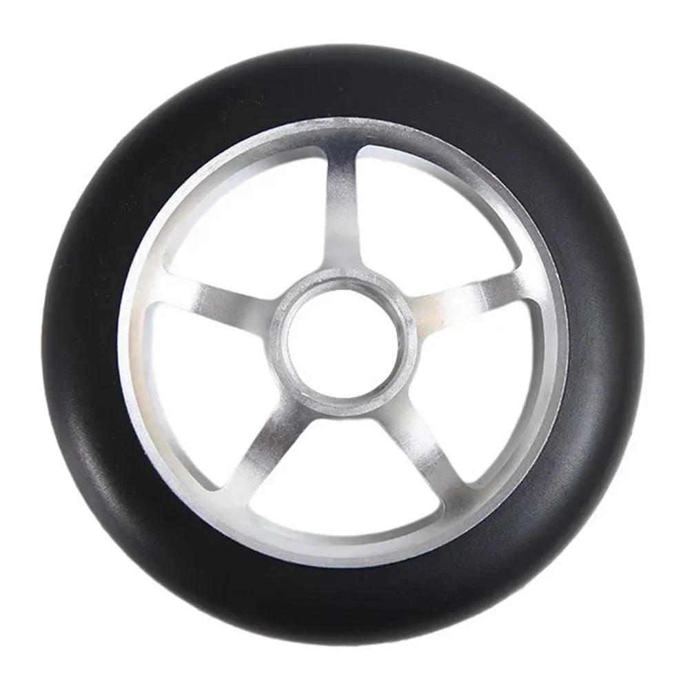 Aluminum Alloy Wheel Hub 100mm Scooter Wheels CNC Processed Polyurethane Material Strong Load-bearing Scooter Replacement Wheels