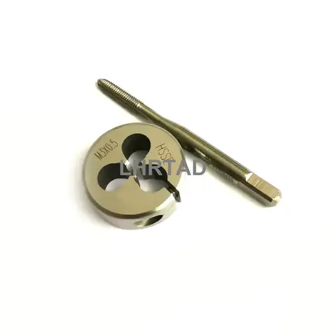 HSSE 미터법 나사 탭 다이 세트, M3X0.5 M3X0.6 M3X0.35 M3X0.25 가는 나사 탭 다이 세트, M3.5X0.6 오른손 2 개