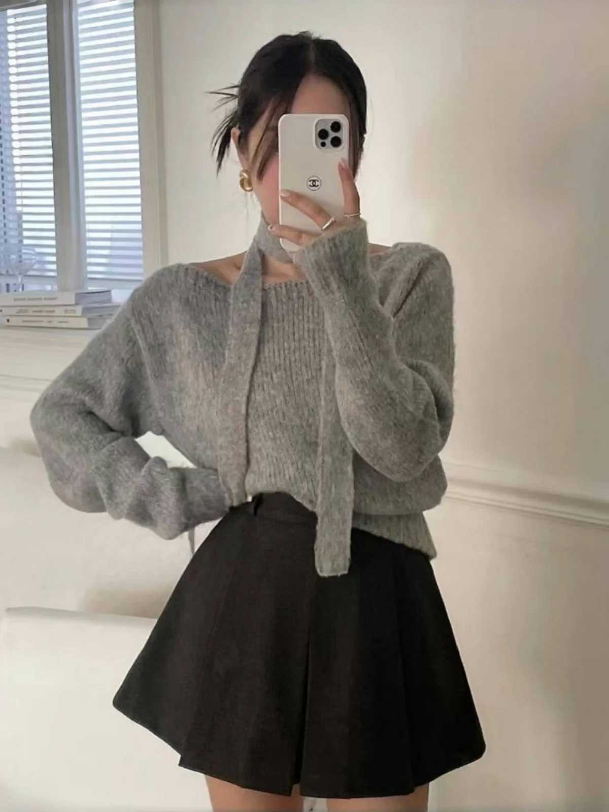 Retro Off-oulder Knitwear Women's Spring New One-oulder Elegance Subtle Ne Hanging Sweater Sli Top