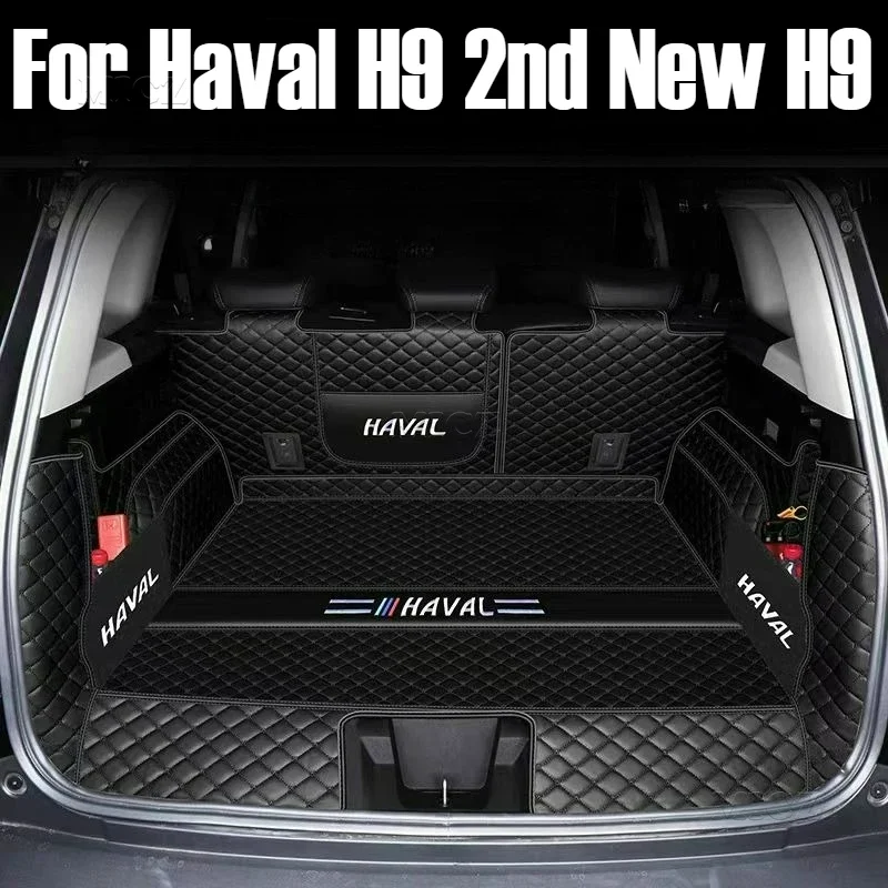 

Для Haval H9 2nd 2024 2025 Новый H9 Автомобильные аксессуары Защита багажника Коврик из искусственной кожи Водонепроницаемый грузовой вкладыш Ковры для багажника
