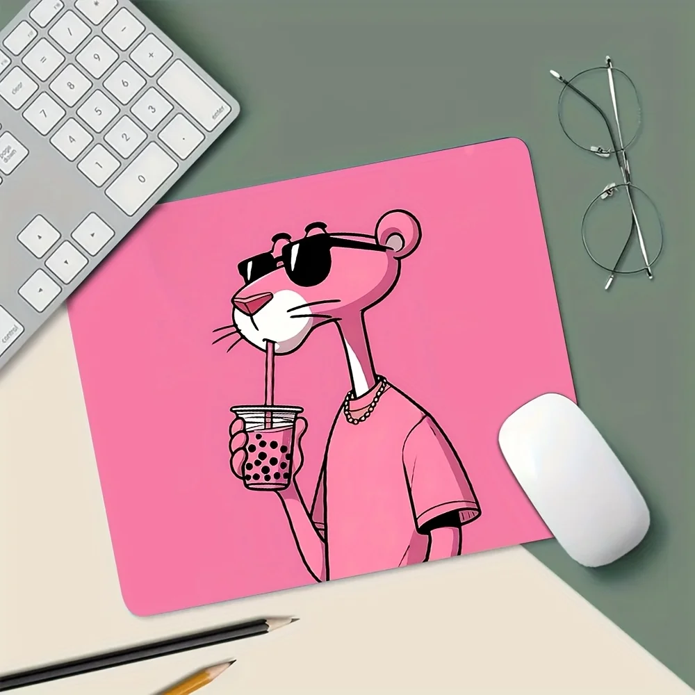 Non-Slip Mouse Pad with Cute Pink Leopard - Funny Desk Mat, Durable Rubber Base Computer Pad for Office, Gaming, Home