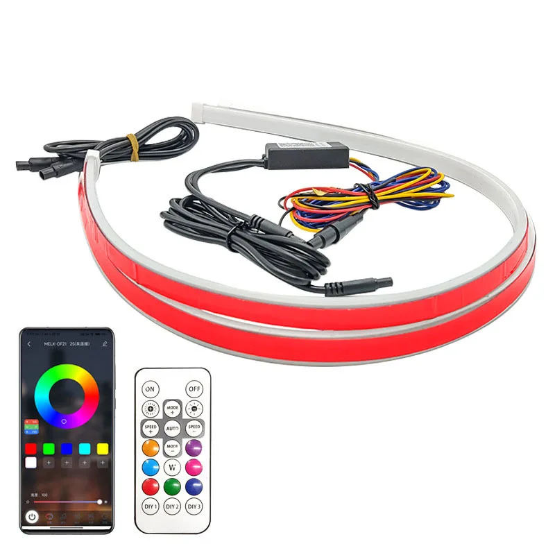 

Car Led RGB Hood Light Multicolor Dynamic Scan Start Daytime Running Lights Turn Signal Lamp Truck SUV APP Remote Control 12V