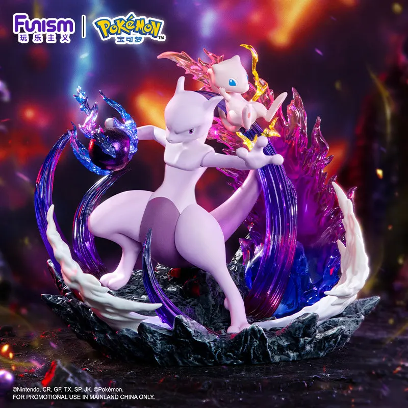 

Funism Pokemon Mewtwo Mew Collectible Anime Figure Statue Desk Office Desktop Decor Display Ornament Gift For Pokemon Fans