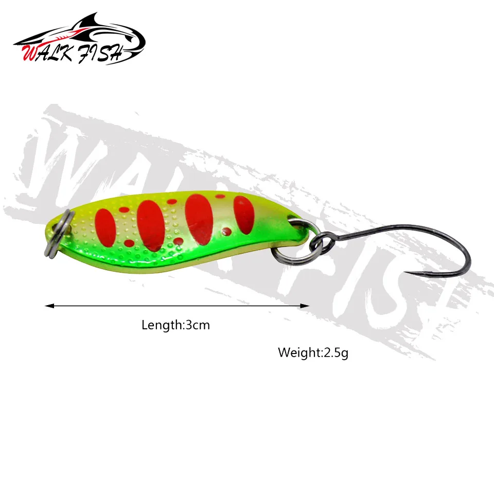 WALK FISH 1PCS Spinning Fishing Bait 30mm 2.5g Fishing Spoon Trout Lure Fishing Lure Fishing Wobblers Spinner Bait hard bait