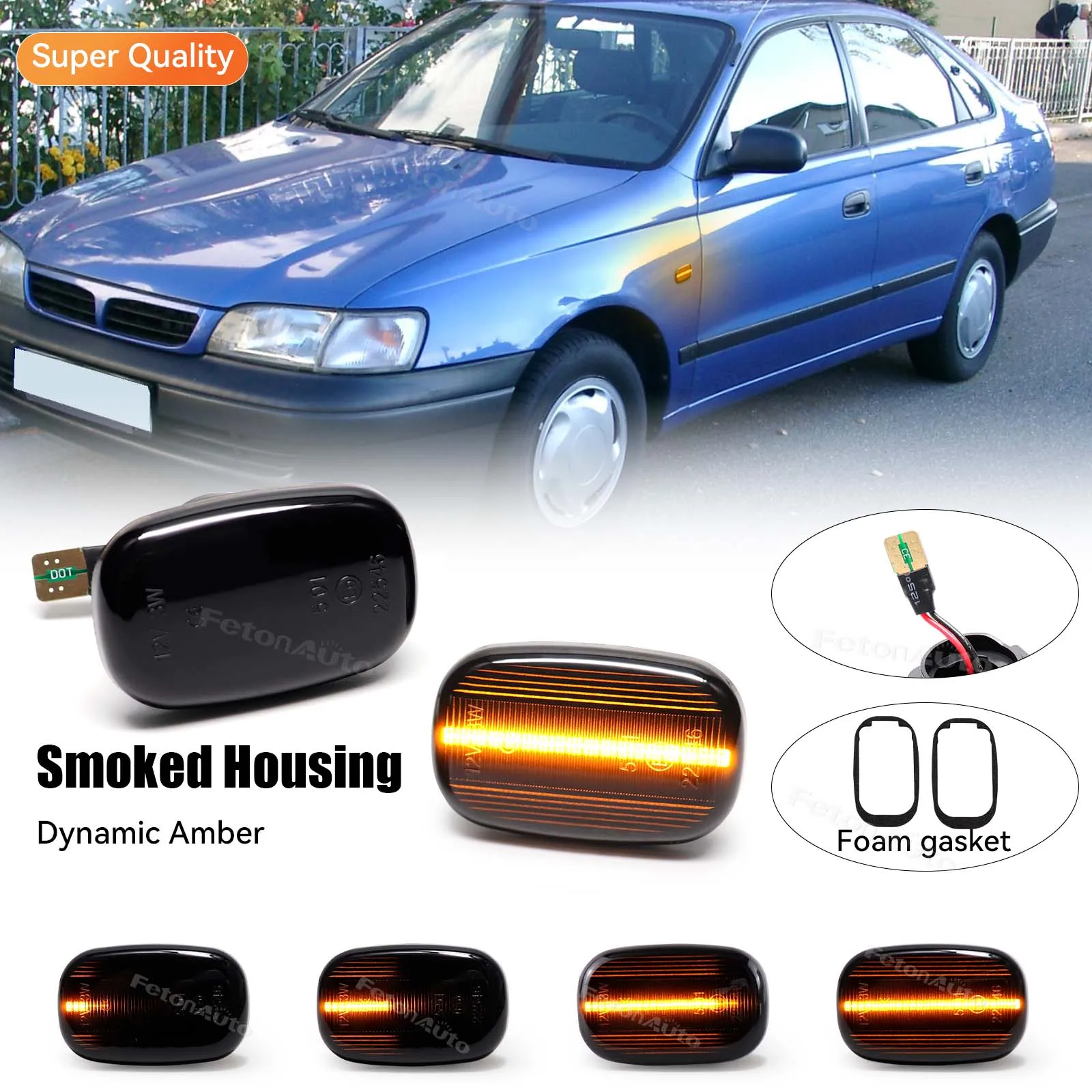 LED Flashing Sequent Side Marker Turn Signal Light For Toyota Avensis Verso Carina Celina Corolla Camry Caldina Harrier Hilux