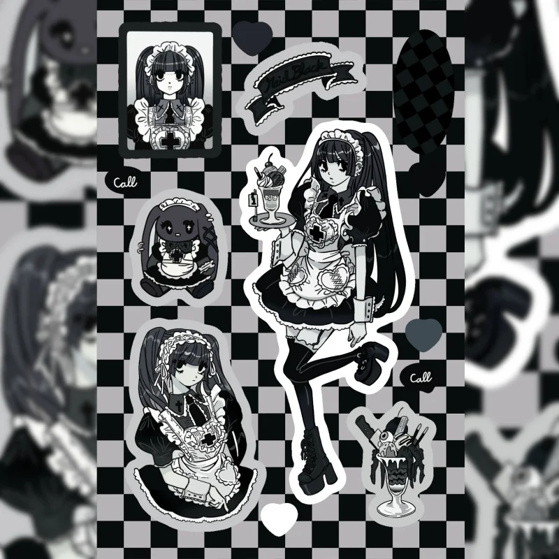 Korean DOMI Sticker Book Inner Page Character Stickers Sweet Cool Cartoon Girl DIY Decoration Handbook Diary Notebook Stickers