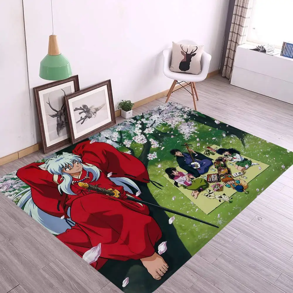 Japanese Anime I-Inuyasha Floor Mat INS Style Soft Bedroom Floor House Laundry Room Mat Anti-skid Household Carpets