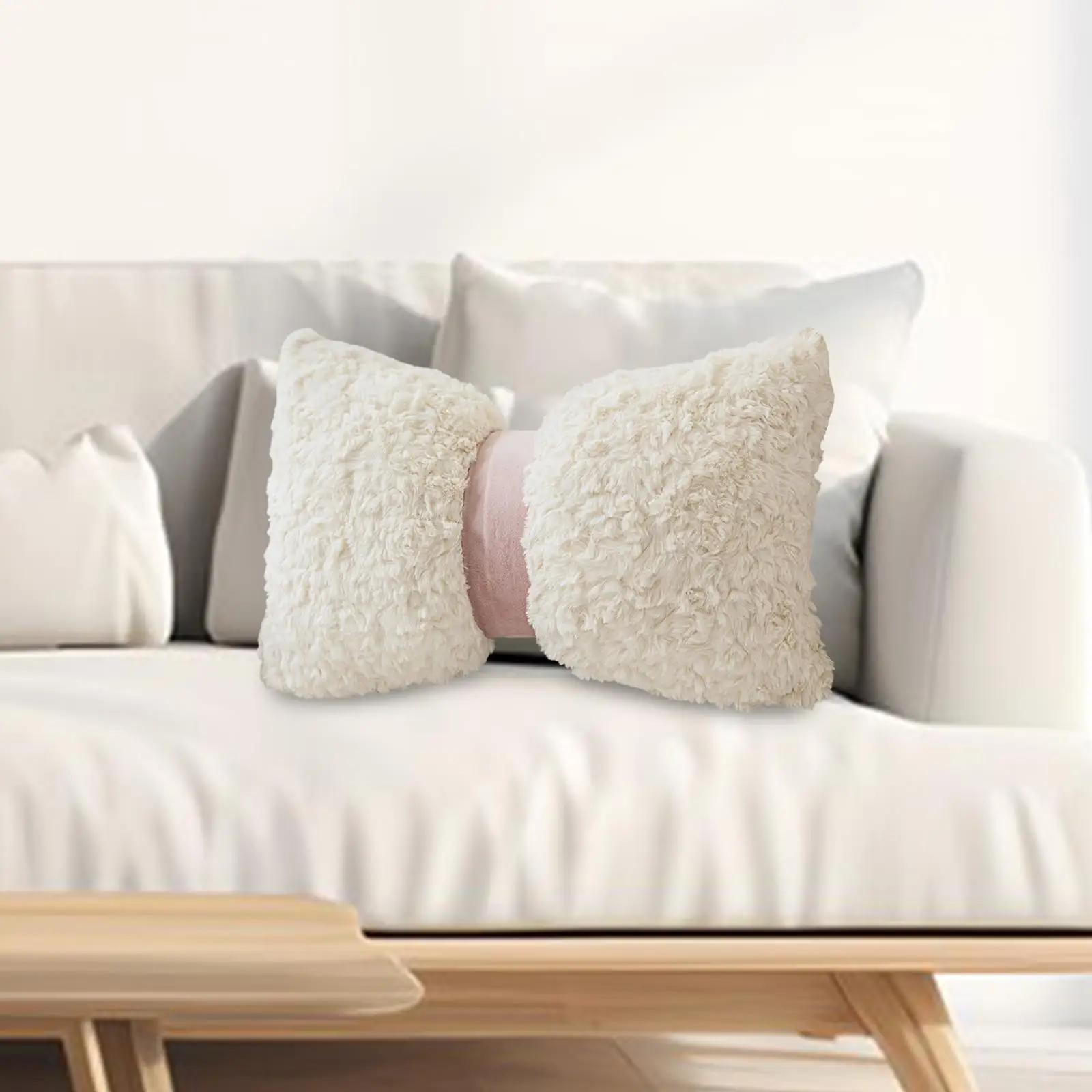 

Plush Throw Pillow Washable Pillowcase Back Support Pillow for Couch Car Bed