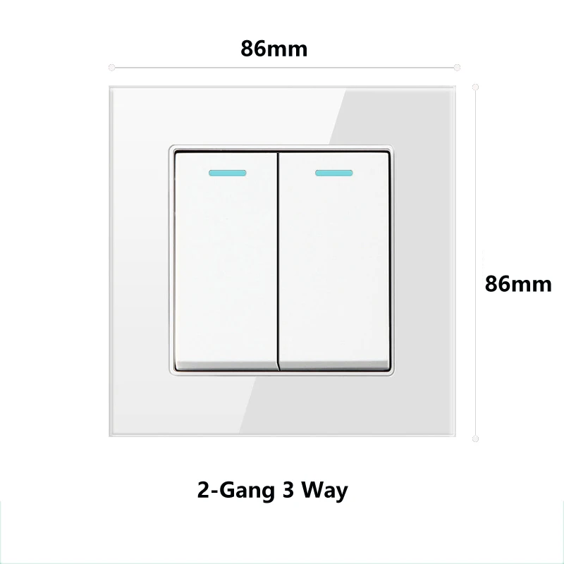 Internacional multi-função soquete 1-4 gang 2 vias interruptor de botão de parede branco painel de vidro temperado 13a uk socket