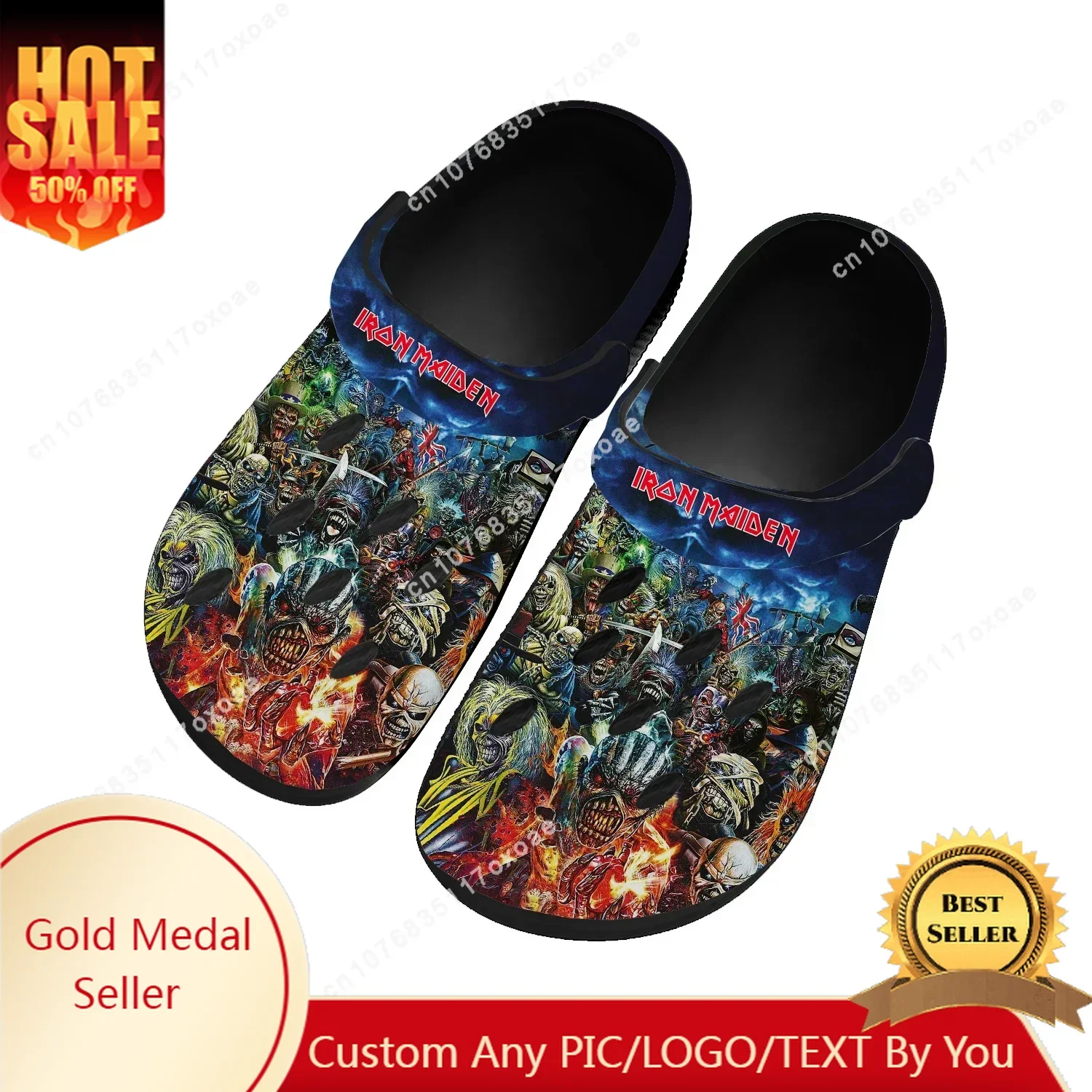 Maidens Heavy Metal Rock Band Singer Music Iron Home Clog Men Women Youth Boy Girl Sandals Shoes Garden Custom Shoe Hole Slipper