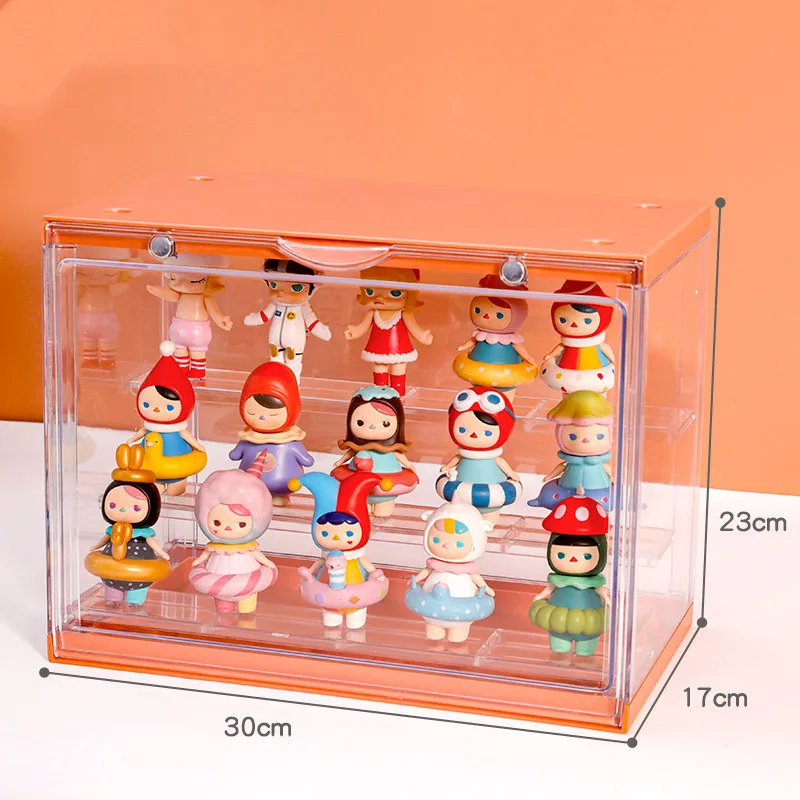 Zoelele Vitrine à Figurines Acrylique 4 Couches Empilable - Boîte De Rangement Vert Anti-Poussière