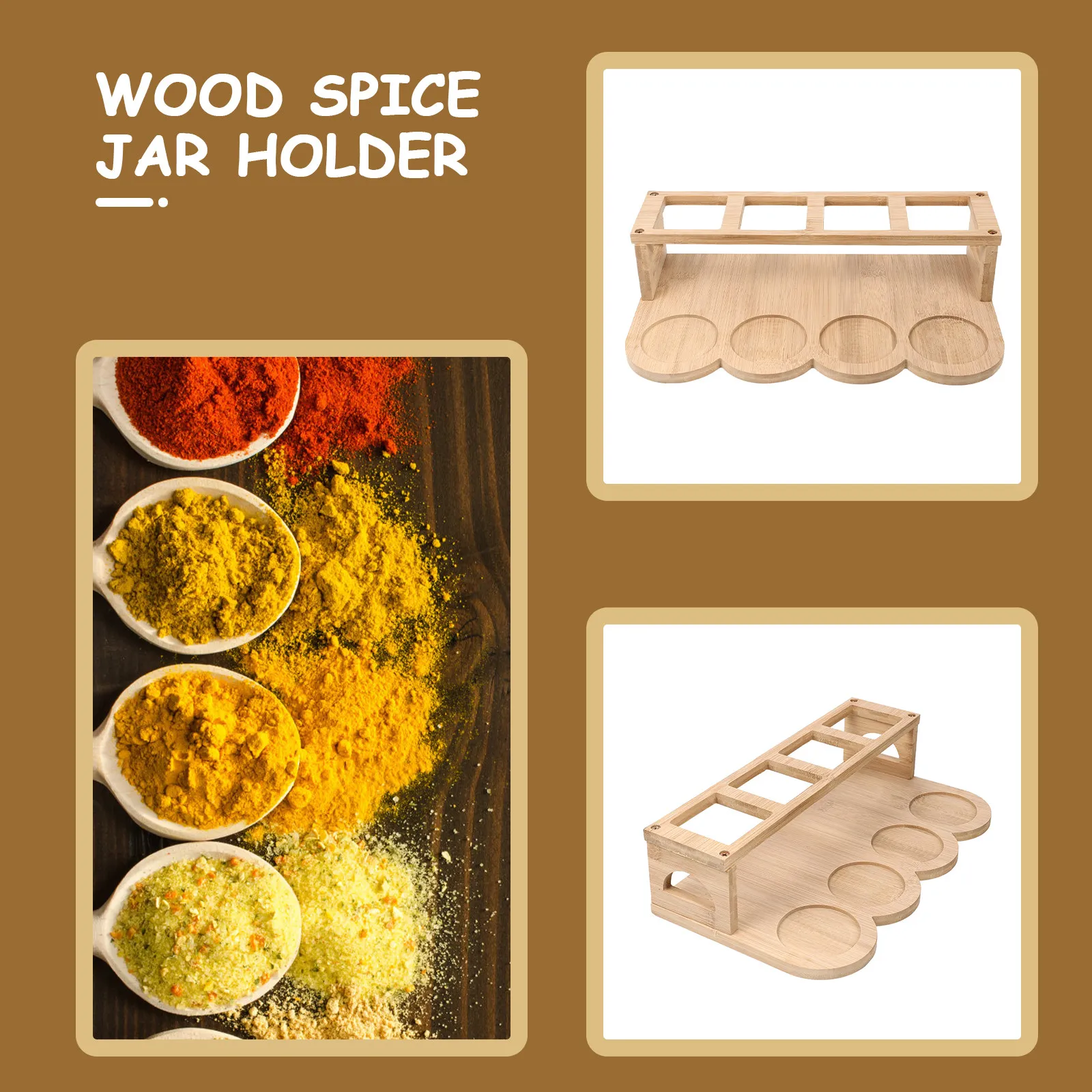 Organizador de Especias para Cocina, Soporte de Madera para Botellas de Aceite y Vinagre, Estante de Almacenamiento para Encimera, Organizador de Despensa, Soporte para Frascos