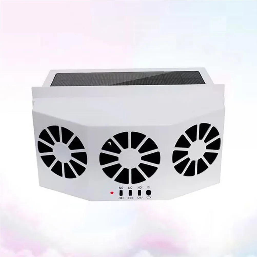 Professional Automotive Solar Rechargeable Exhaust Fan White Multi-Angle Adjustable Car Cooling Ventilating Fan Window Solar