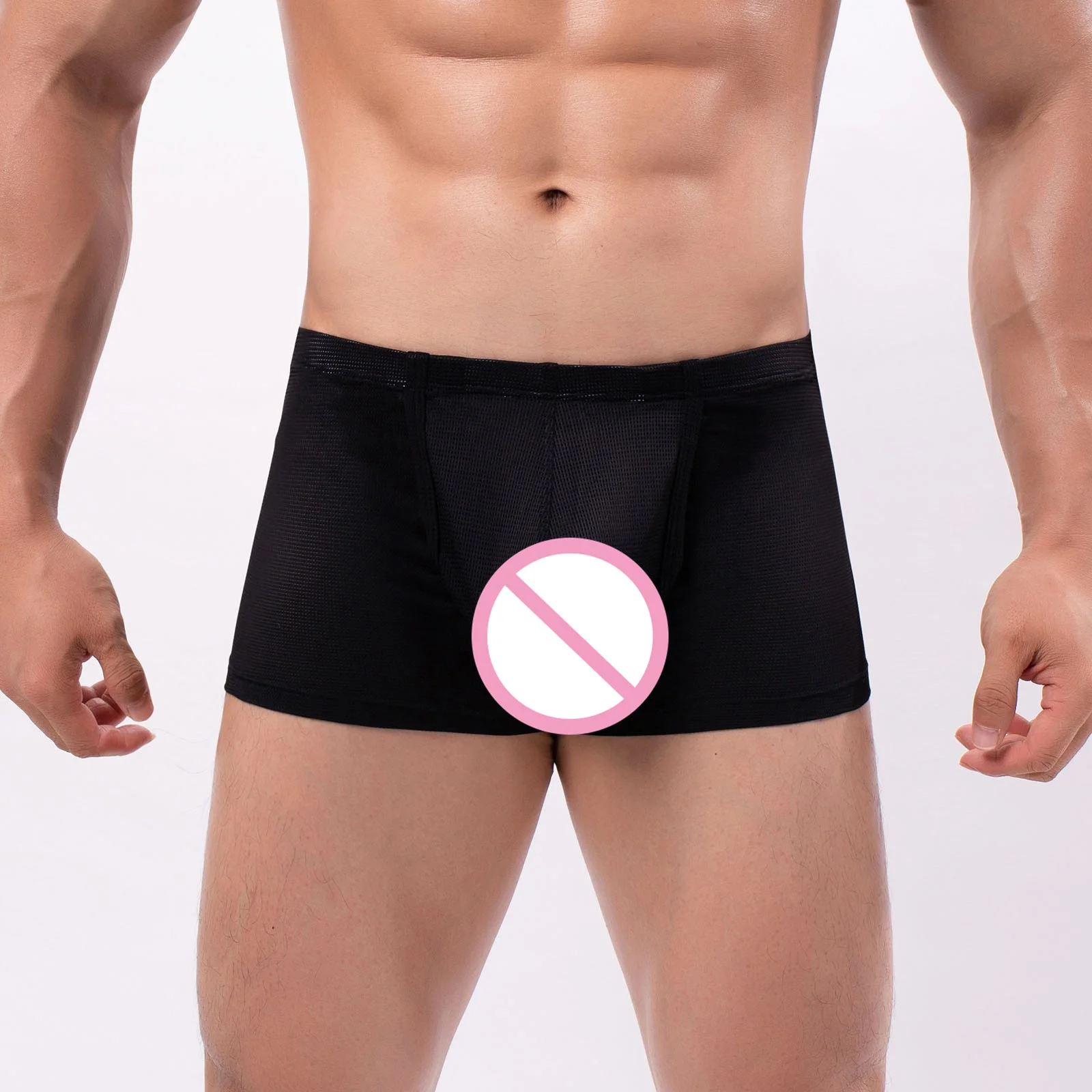 Sexy Mesh Sheer Boxers Men Seamless Solid Color Transparent Briefs Thongs Elastic Intimates Penis Pouch Boxershorts Intimates