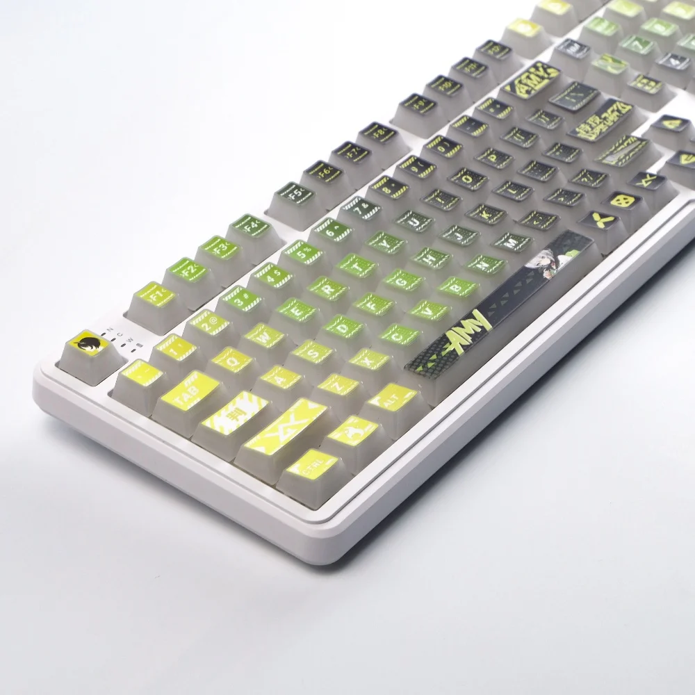 

Колпачок для ночного посещаемости, механическая клавиатура из ПБТ с горячей сублимацией, светящаяся, туман, прозрачные анимационные клавиши, постепенное изменение для креста