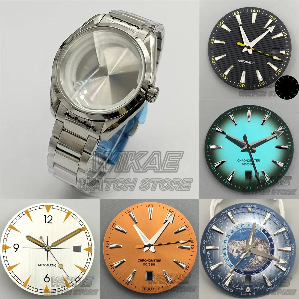 40MM Waterproof Polish Bezel Watch Case Sapphire Crystal And 33.5MM Watch Dial Hand Set FitNH34 NH35 NH36 Movement Watch Parts