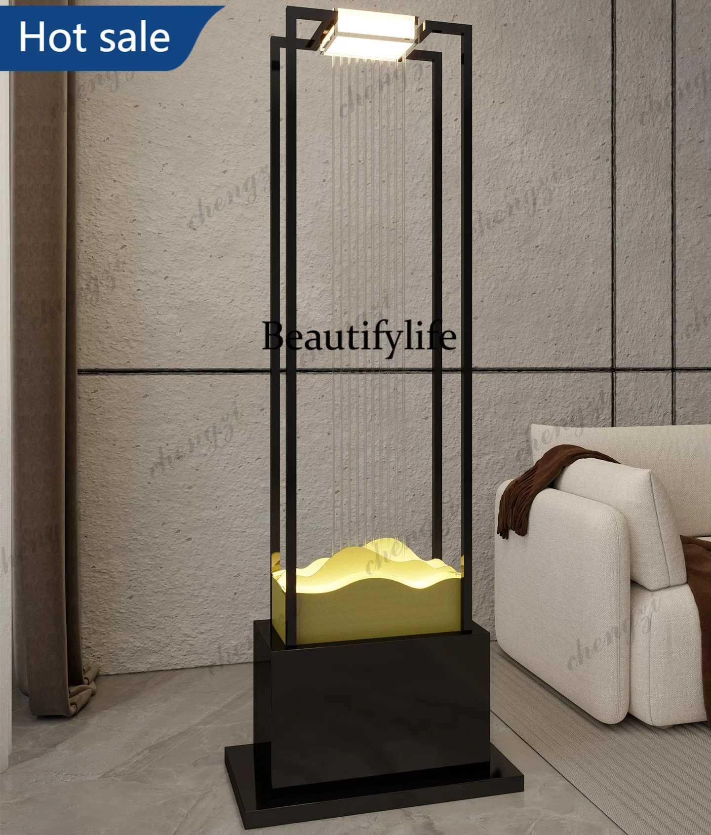 NQ52 Flowing water ornament stainless steel floor flower stand indoor circulating water living room atmosphere floor decoration