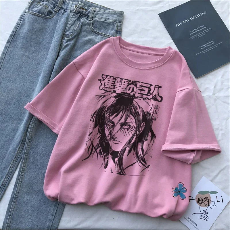 T-Shirt Attaque des Titans AOT pour Femme, Vêtement de Dessin Animé, Levi Ackerman, 2024