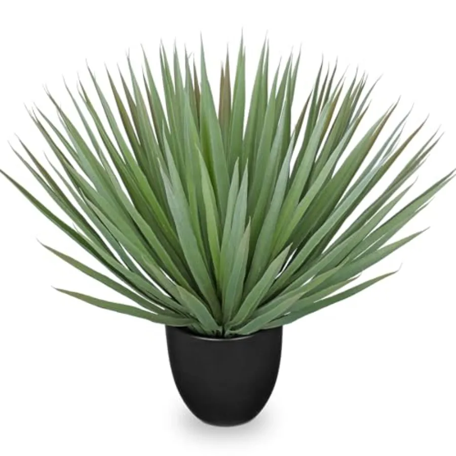 

Искусственное агнутое растение, 18,1 высокие растения из искусственной агивы в черном горшке, реалистичные искусственные тропические растения для внутреннего и наружного декора, искусство
