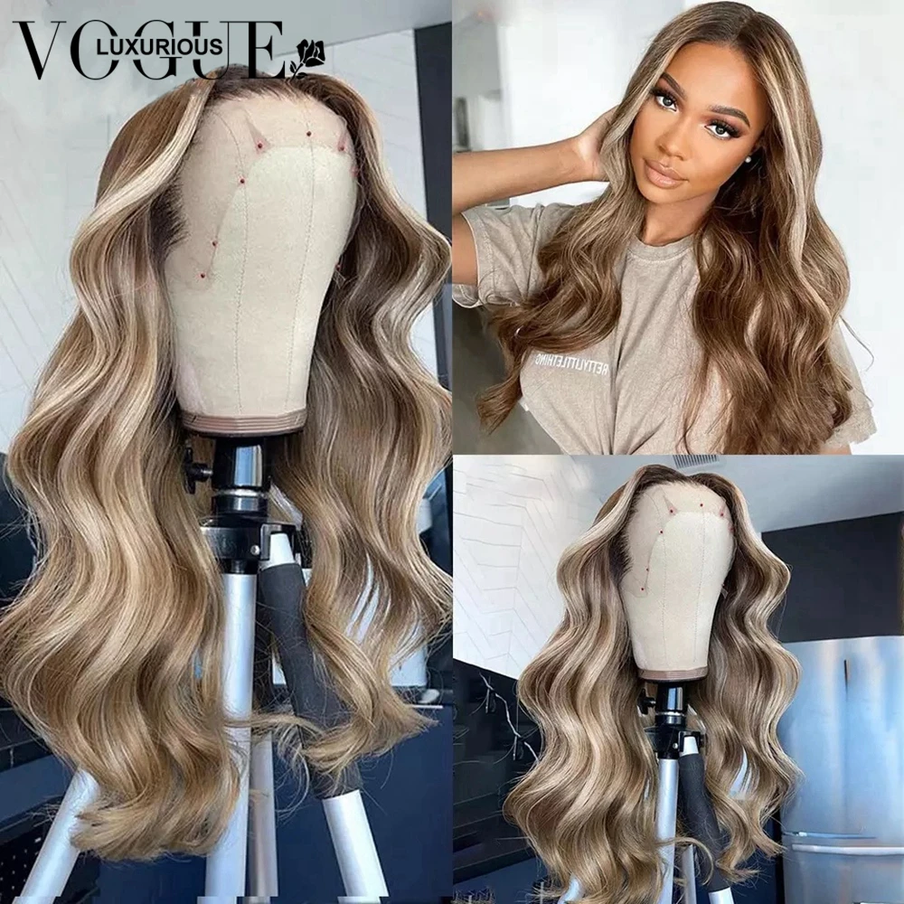 Ash Brown Highlight Human Hair Lace Frontal Wig 613 Lace Frontal Wig 13x6 13x4 Body Wave Colored Human Hair Wigs 150 Density