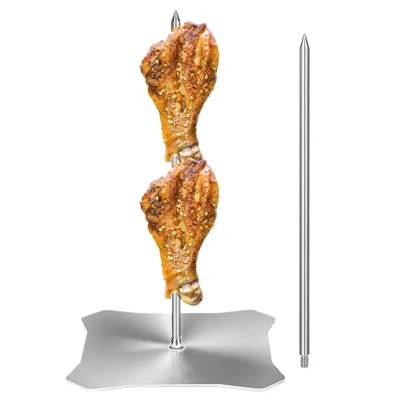 Brocheta Vertical de acero inoxidable para parrilla, soporte de carne de acero inoxidable para Al Pastor Tacos, pollo, Kebab, ahumadores Shawarma