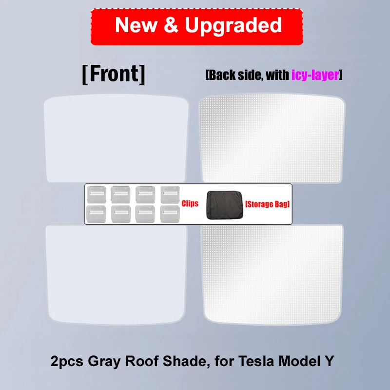 New 2pcs Gray