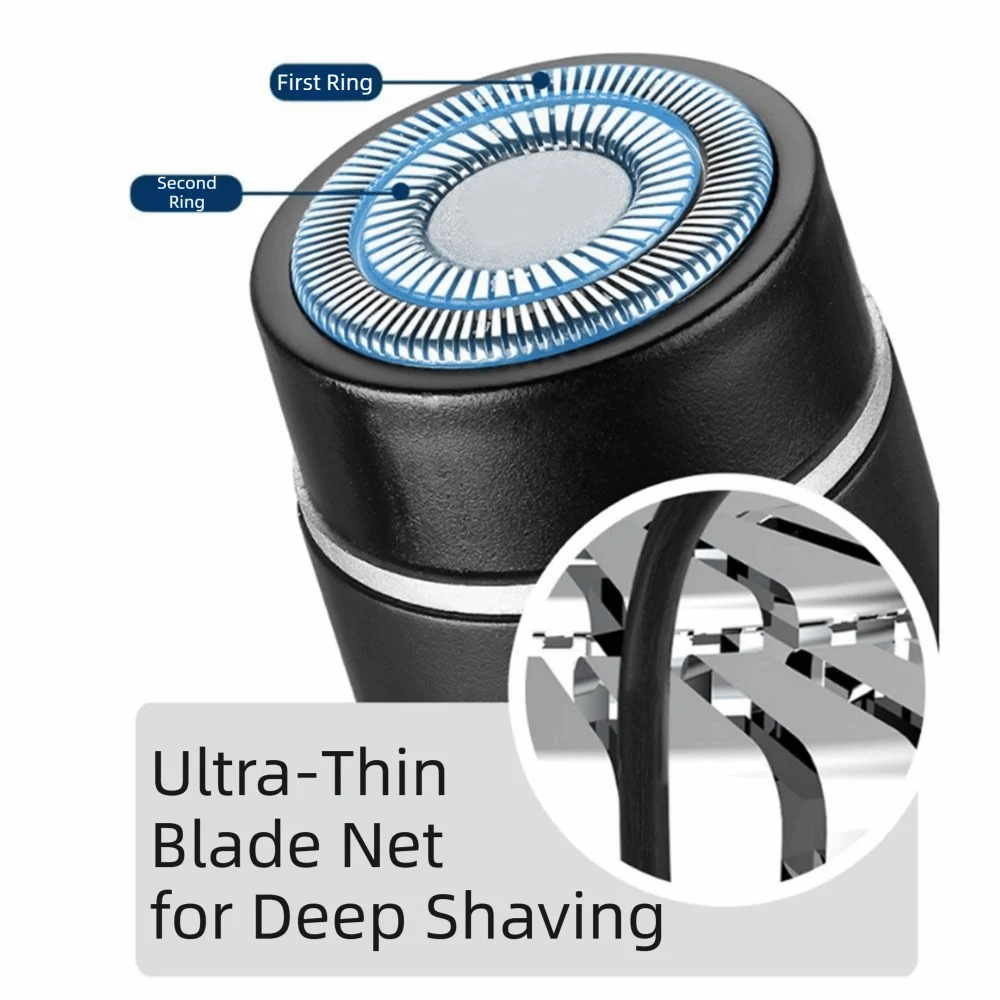 

Cordless Men Electric Shaver Type-C Charging Waterproof Men's Beard Trimmer Efficient Shaving Portable Face Hair Remover Tool