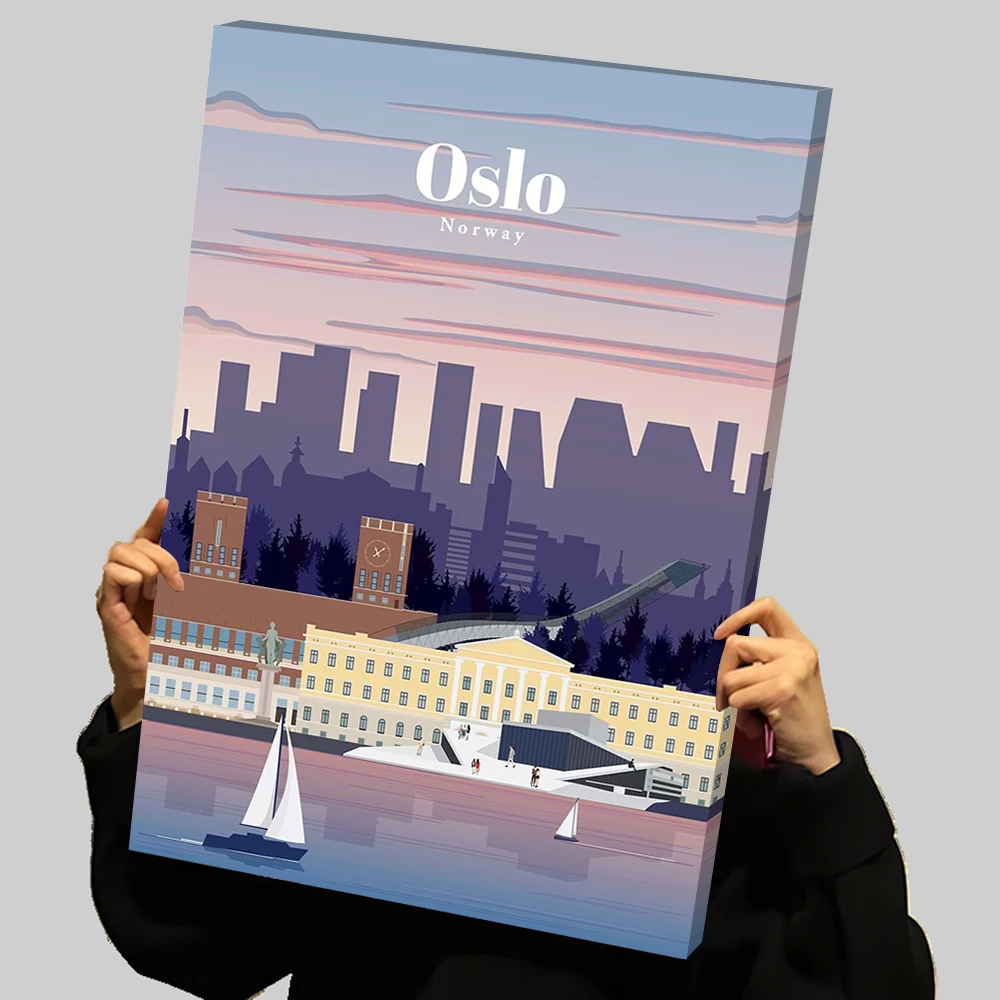 Осло путешествия принты плакат на заказ холст картина настенное искусство современное украшение дома гостиная декоративные картины палочка Deko Arts