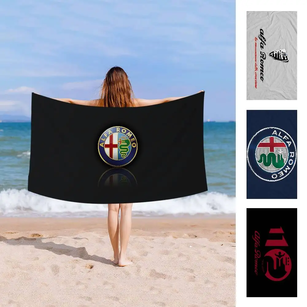 A-Alfa R-Romeo Car Brand Microfiber Beach Towel Absorbent Quick Dry Soft Yoga Swimming Resort Mountain Climbing Towel
