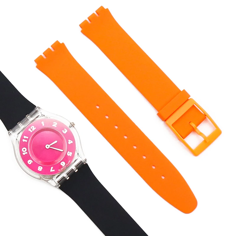 16mm mannen rubberen horlogeband compatibel voor Swatch Cicada's Wing SFK397 SFK360 SFK361 horlogeband vrouwen siliconen sport polsband