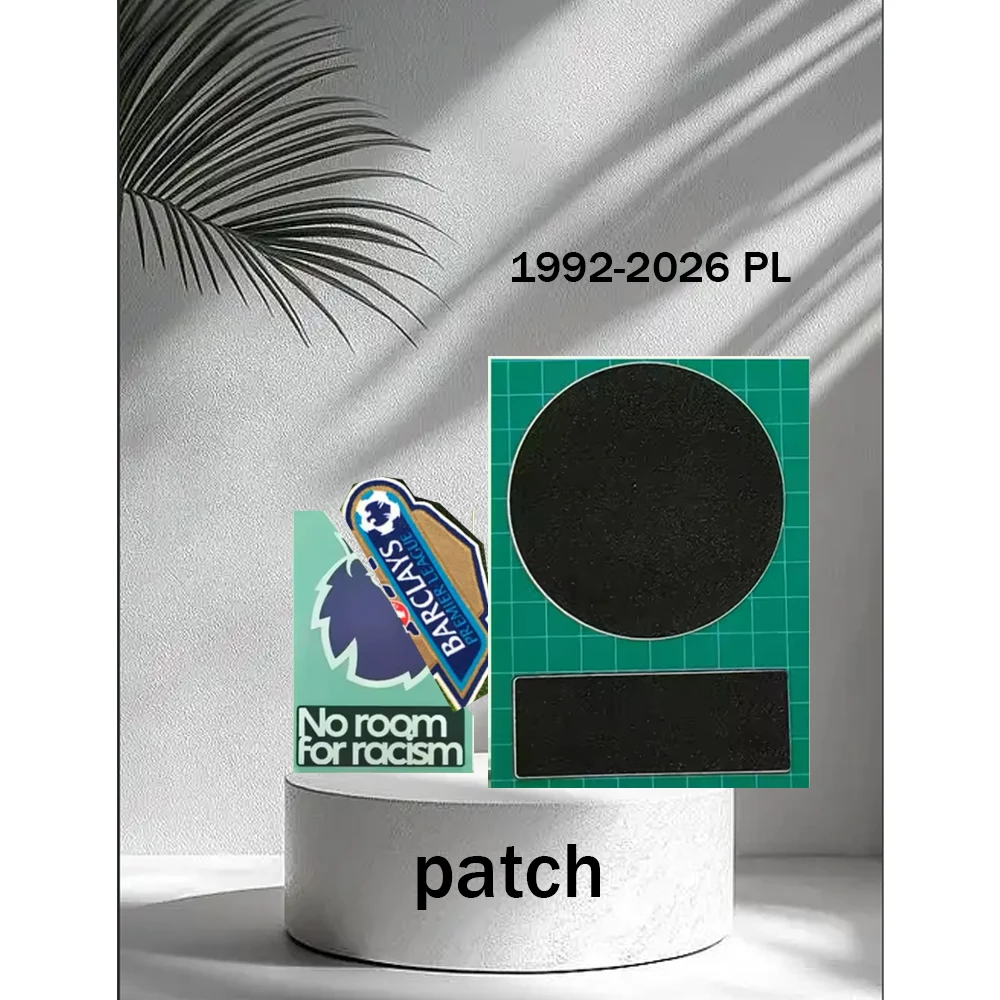 1992-2026 Soccer patches for PL Gold and White PLeague Plastic and flocking no room forracism soccer badge