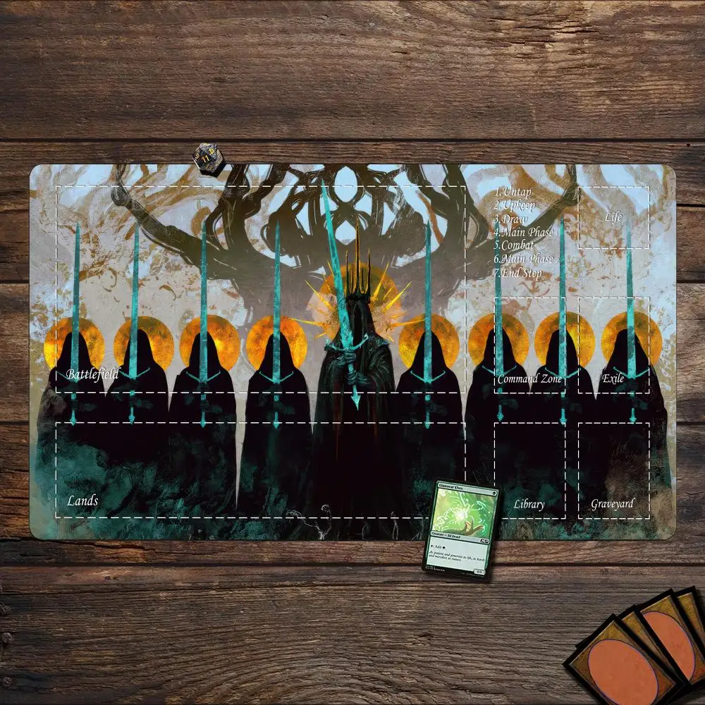Magische Spielmatte, Kartenspiel-Matte, Area-Spielmatte, Shadow Knight Schreibtischunterlage, Gaming-Tastatur- und Mauspad, Rutschfeste Gummiunterlage