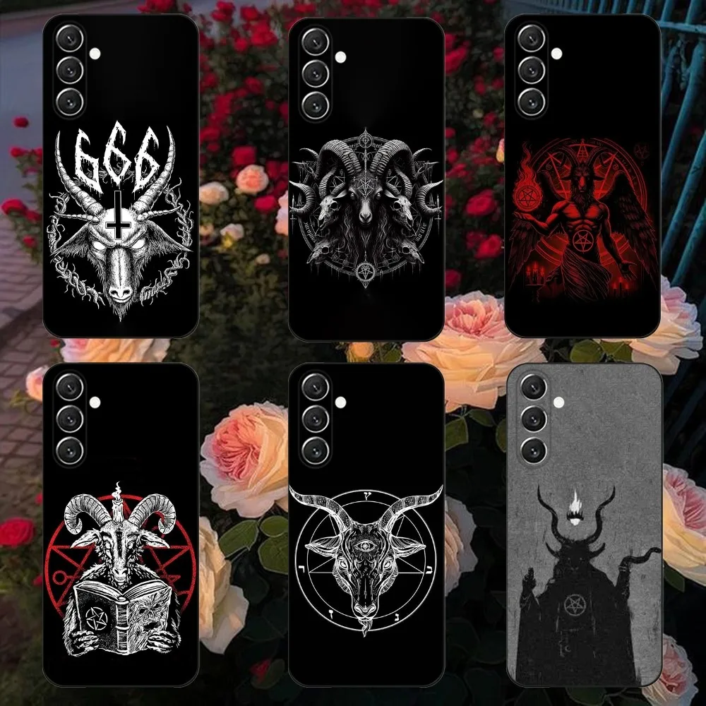 

Satanic Goat Satan Devil 666 Phone Case For Samsung Galaxy A13,A21s,A22,A31,A32,A52,A53,A71,A80,A91 Soft Black Shell