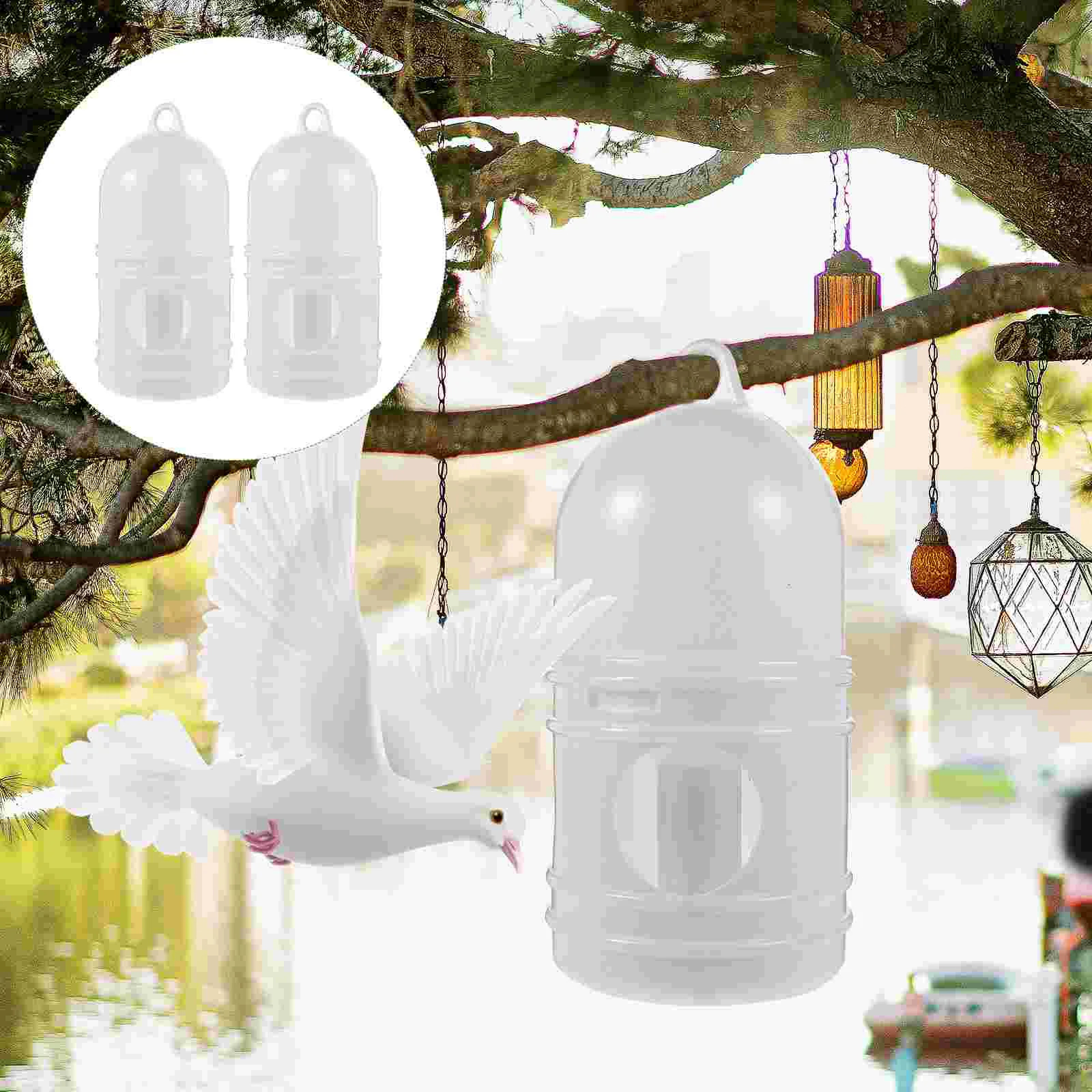 

2 Pcs Pigeon Drinking Fountain Convenient Bird Waterer Birds Feeder Cup Container Small Dispenser Plastic Safe Easy to Clean