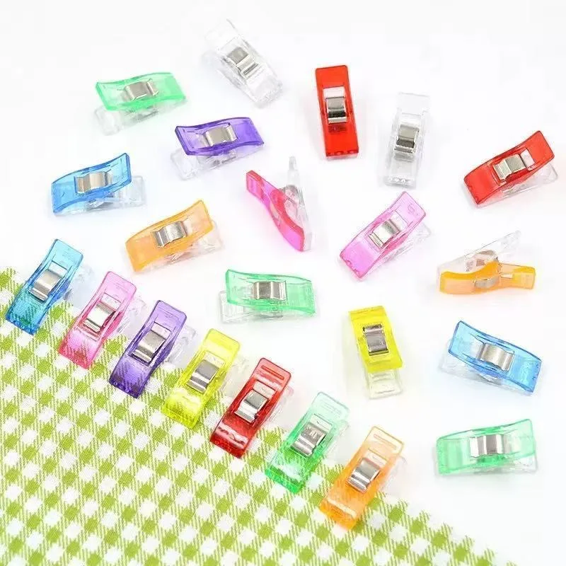 Colorful Multipurpose Sewing Clips Set Plastic Craft Crocheting Knitting Safety Clothing Binding Clips for Paper - Assorted Pack