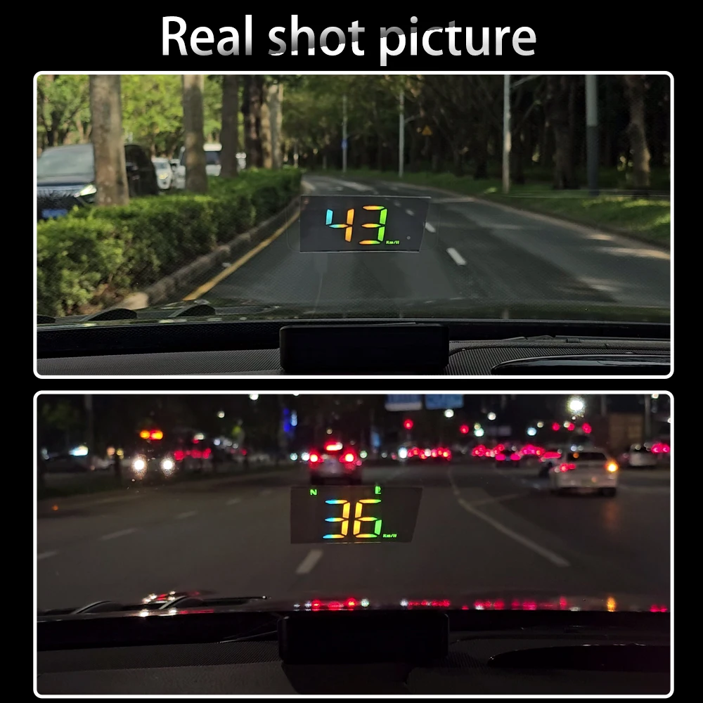 

M2S Car HUD Head Up Display GPS Speedometer Speed KMH MPH LCD Projection On Glass Windshield Projector With Alarm for All Cars