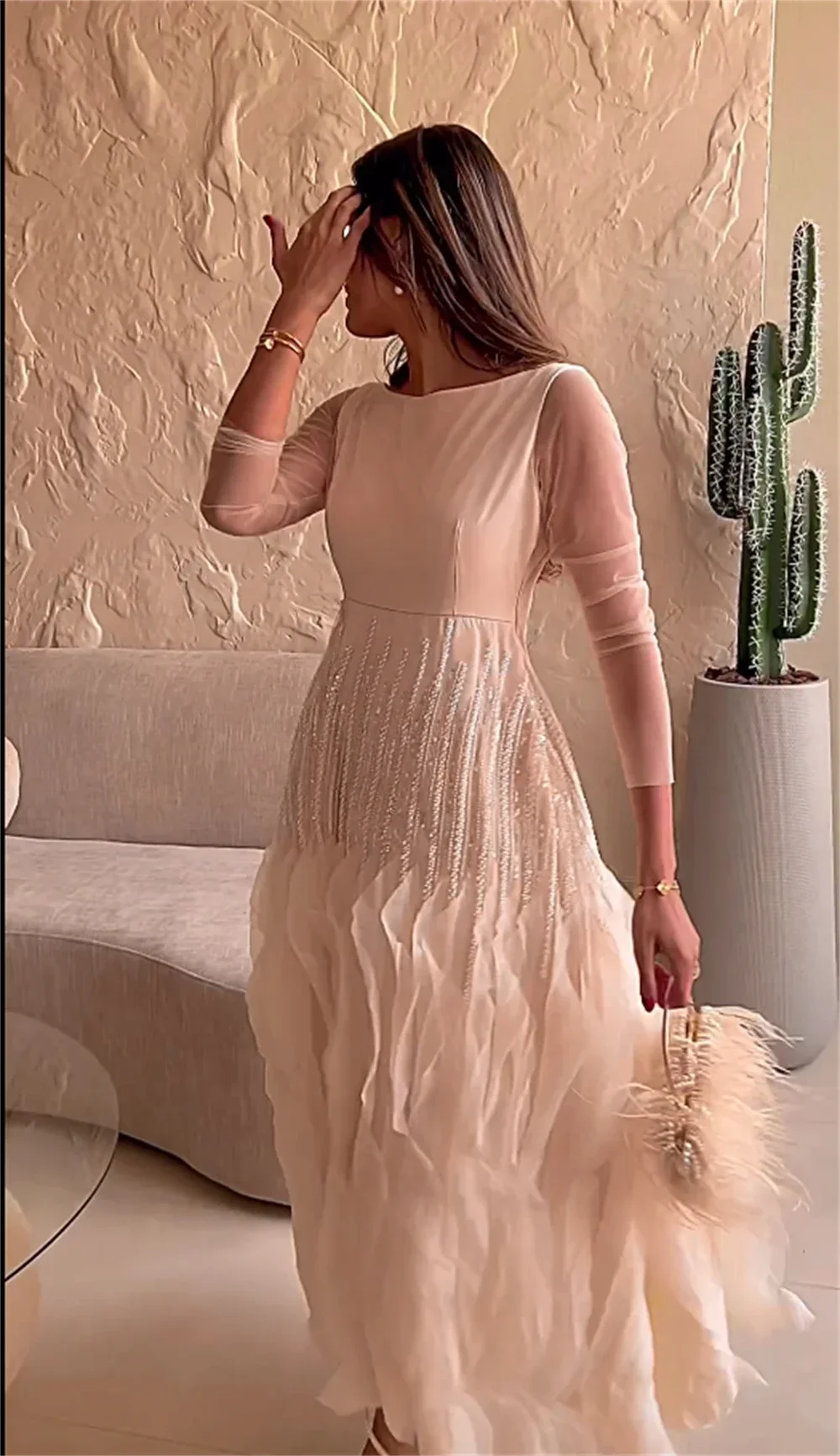 Customized Formal Dress Saudi Arabia Prom Jewel A-line Ankle Length Skirts Draped Bespoke Occasion Dresses Evening Gown