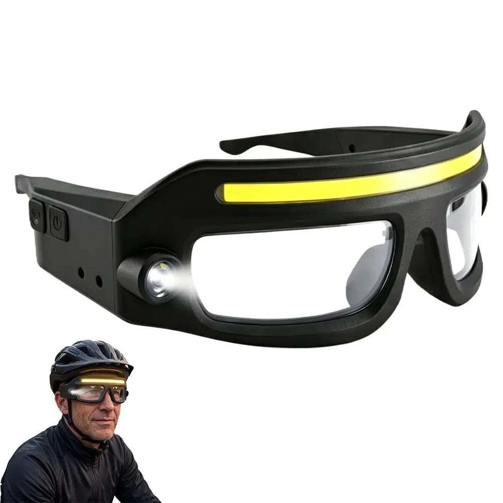 New multifunctional glasses light with Type-C charging, warning headlamp, compact and portable, touch-sensitive headlamp ﻿