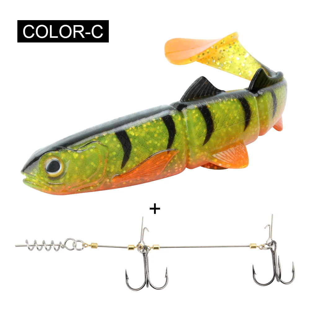 Spinpoler Pike Stinger Rig Hook Systerm mit 3D Swimbait Soft Lure Fishing Bait Paddle T Tails For Zander Pike Big Game Fish