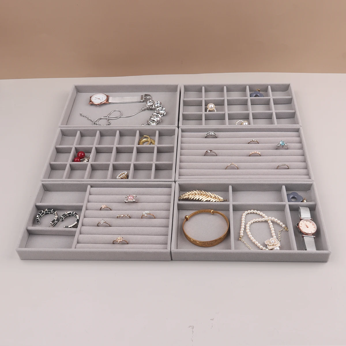 

Velvet Jewelry Display Stackable Exquisite Jewellery Holder Portable Ring Earrings Necklace Organizer Box organizator de 2030